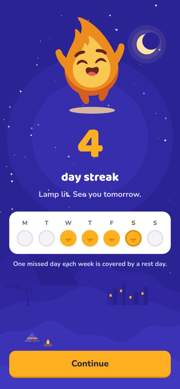 A 4 day streak with this week's lamps lit